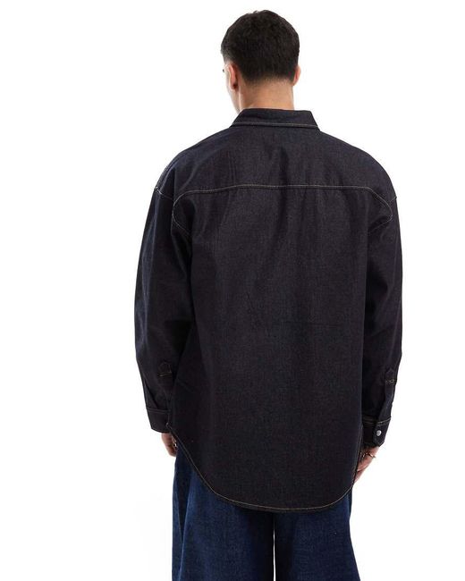 Jack & Jones Blue Denim Overshirt Shacket for men