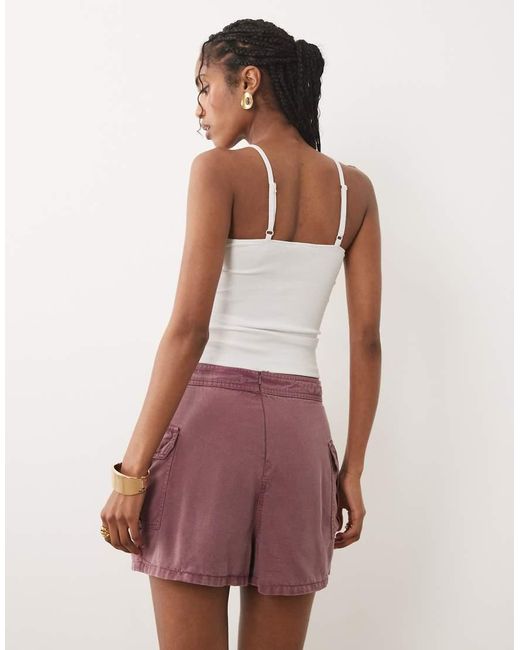 River Island Pink Utility Mini Skort With Wrap Detail