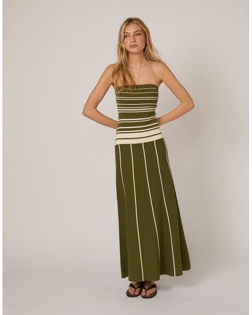 Nobody's Child Green Bandeau Knitted Midi Dress