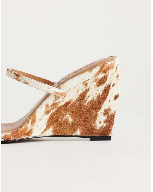 TOPSHOP Natural Abi Strappy Wedge High Heel
