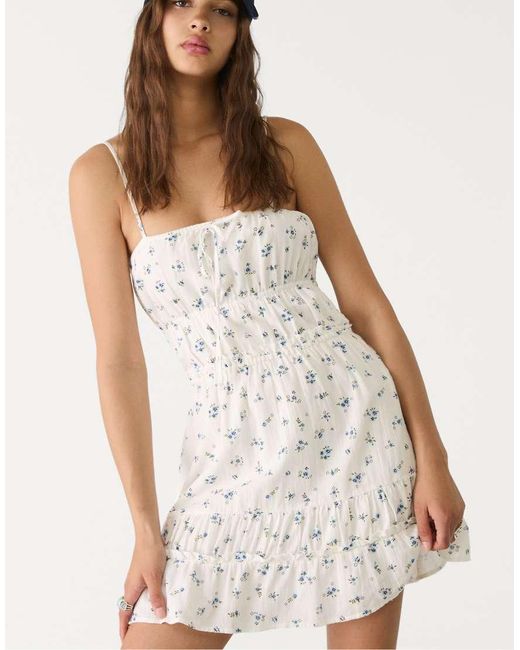 Vestito Senza Maniche Color Écru di Stradivarius in White
