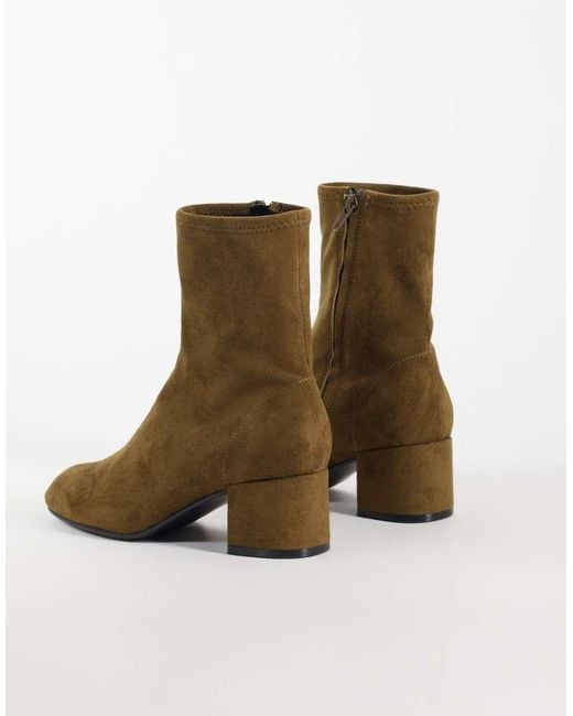 ASOS Green Ronan Block Heel Ankle Boots