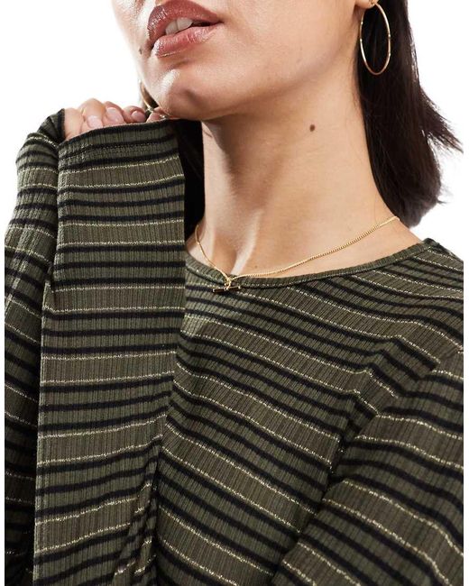 ONLY Geribbelde Top in het Gray