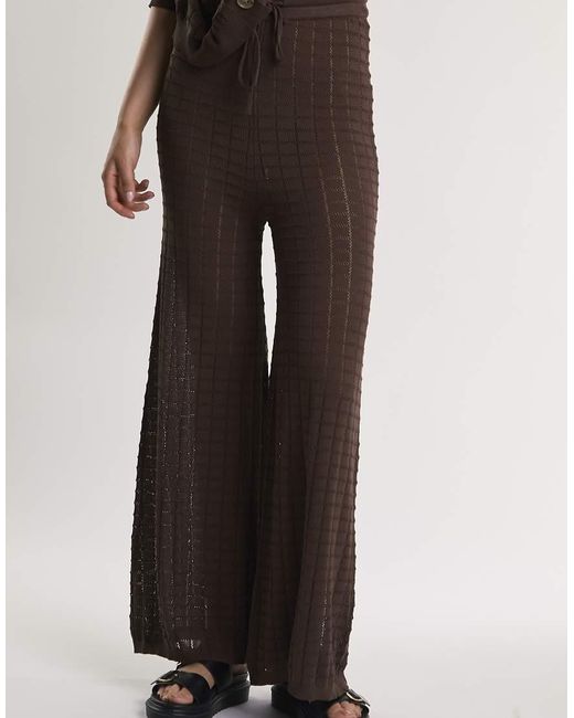 Glamorous White Flared Knit Trousers