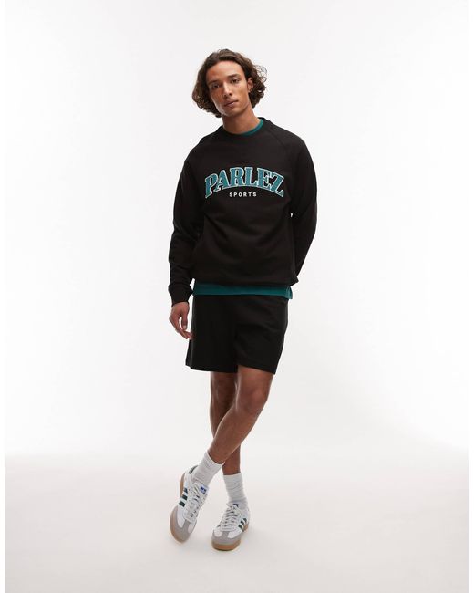 Sweat-shirt ras Parlez pour homme en coloris Black