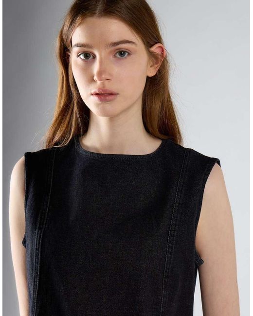 Glamorous Black Sleeveless Denim Mini Dress