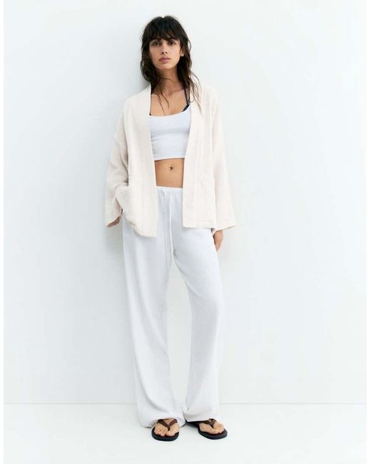 Pull&Bear White Crepe Kimono