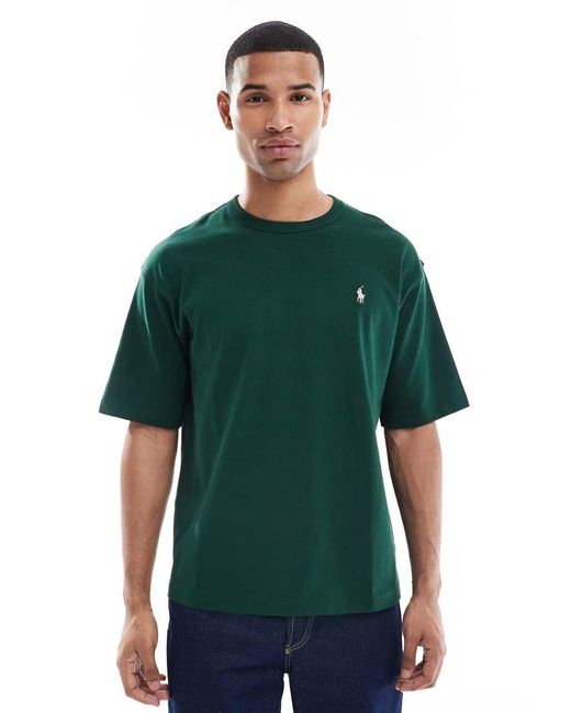 Camiseta Holgada Con Logo De Texto Estampado En La Espalda De Tejido Grueso Icon De Polo Ralph Lauren de hombre de color Green