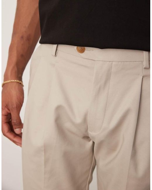 Chino Eleganti Slim di ASOS in Natural da Uomo