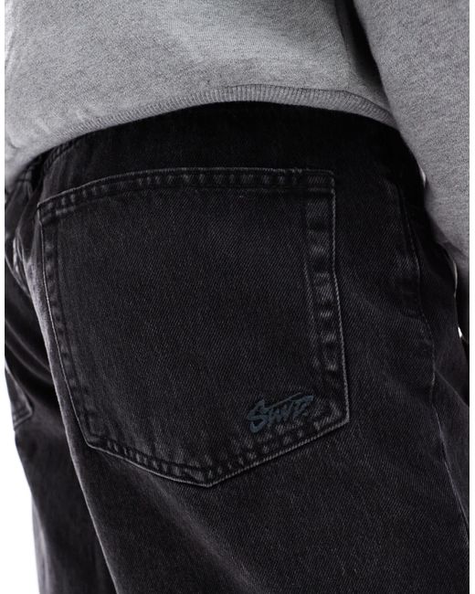 Pull&Bear – weit geschnittene jeans-shorts in Gray für Herren