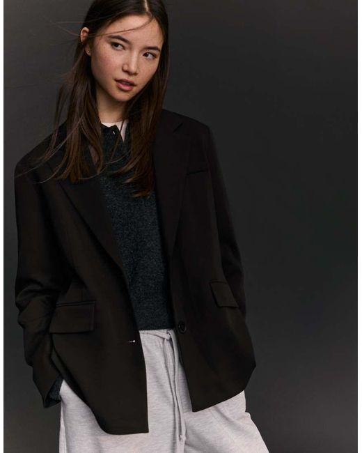 Bershka Basic Blazer in het Black