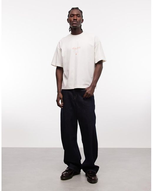 Faded Store White Logo T-shirt With Ibiza Hills Back Print for men