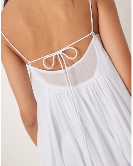 ASOS White Chiffon Layered Bust Cami Trapeze Maxi Dress