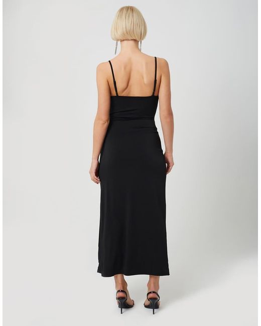Brave Soul Black Strappy Square Neck Midi Dress