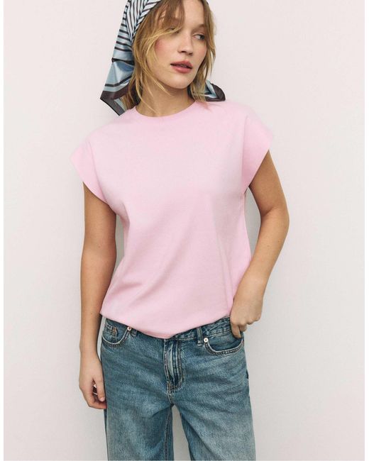 Stradivarius Pink – b06 – basic-t-shirt
