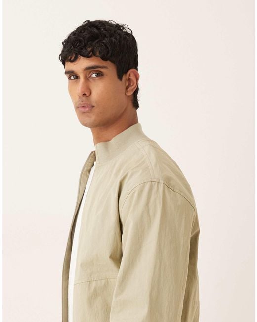 ASOS Natural Oversized Bomber Jacket for men