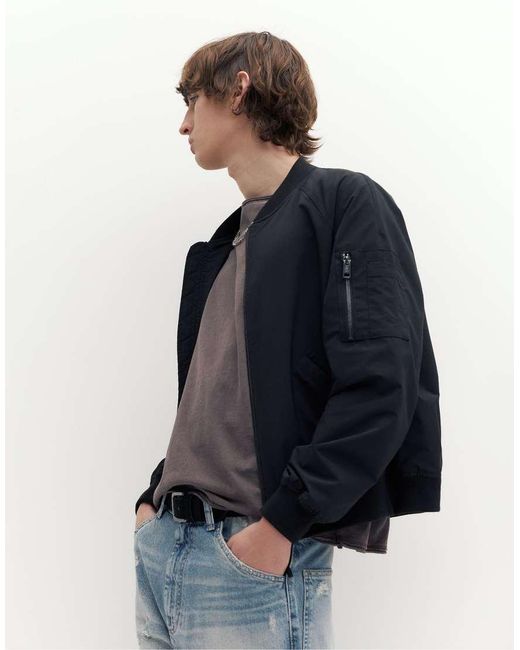 Pull&Bear Blue Lightweight Bomber Jacket for men