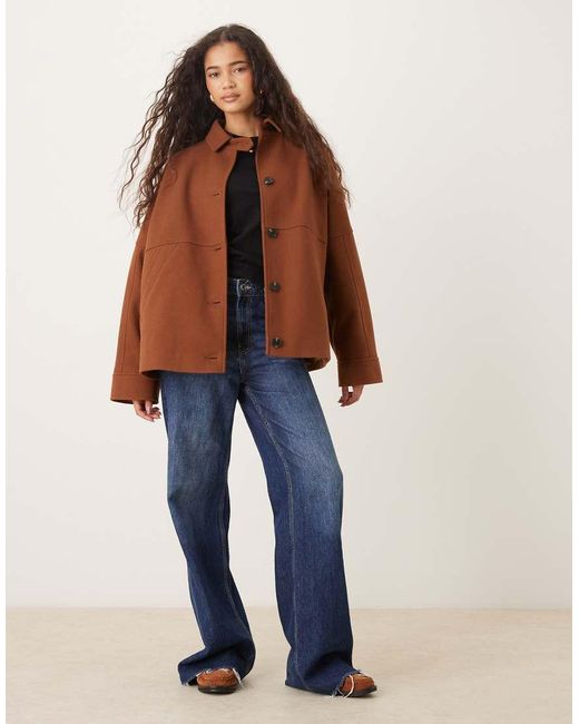 ASOS Brown Slouchy Formal Harrington Jacket