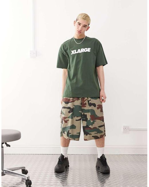 Xlarge Green T-shirt With Front Logo Print for men