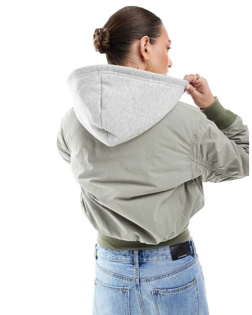 Superdry Gray Hooded Ma1 Bomber Jacket