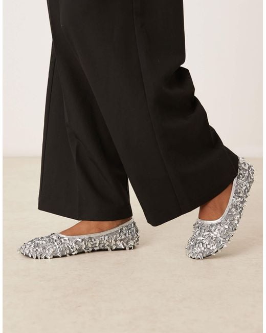 ASOS Natural Lucid Sequin Ballets