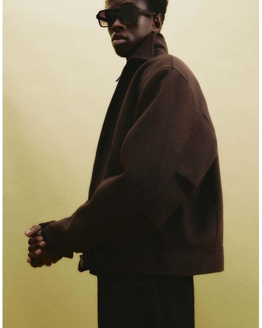 Giacca Con Zip di Pull&Bear in Brown da Uomo