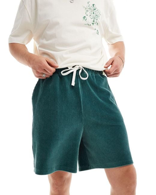Pantalones cortos color cerceta extragrandes ASOS de hombre de color Green