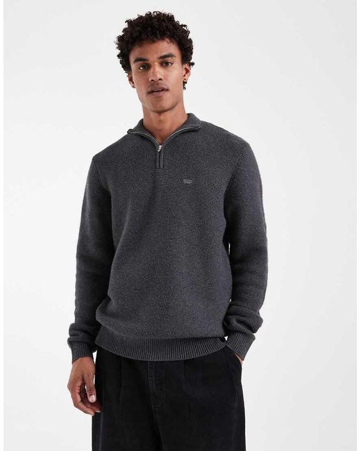 Levi's Black Quarter Zip Sweater for men