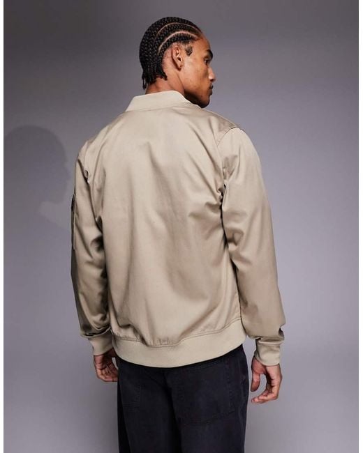 Barbour Natural Tardon Zip Through Logo Bomber Jacket for men