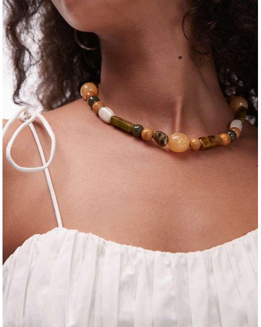 Mango Brown Beaded Necklace
