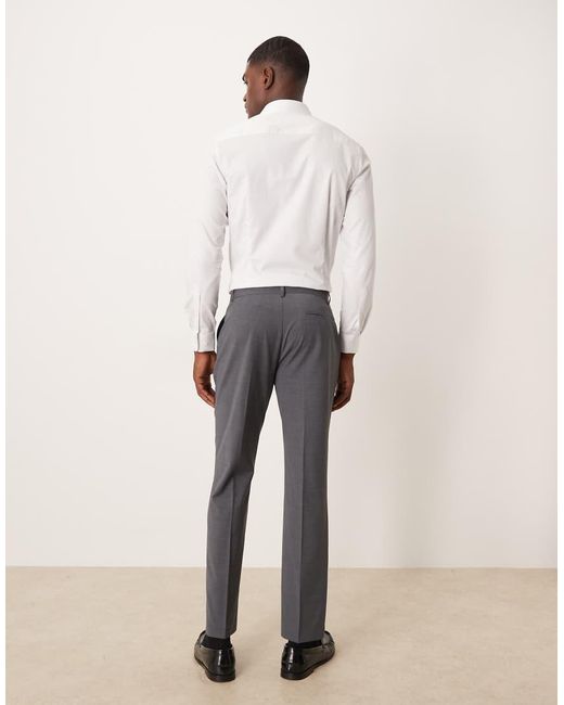 ASOS Natural Washable Wool Slim Suit Trouser for men