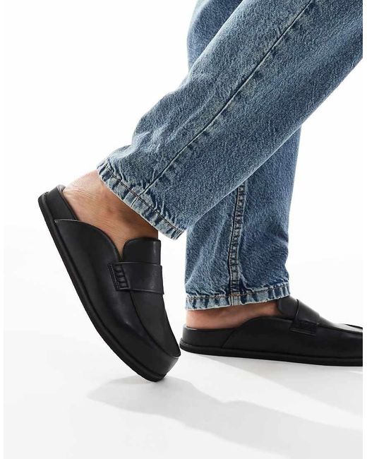 London Rebel Blue Violet Slip On Mules