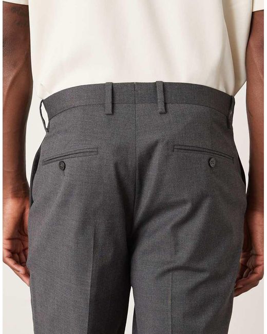 Mango Gray Milan Slim Fit Trousers for men