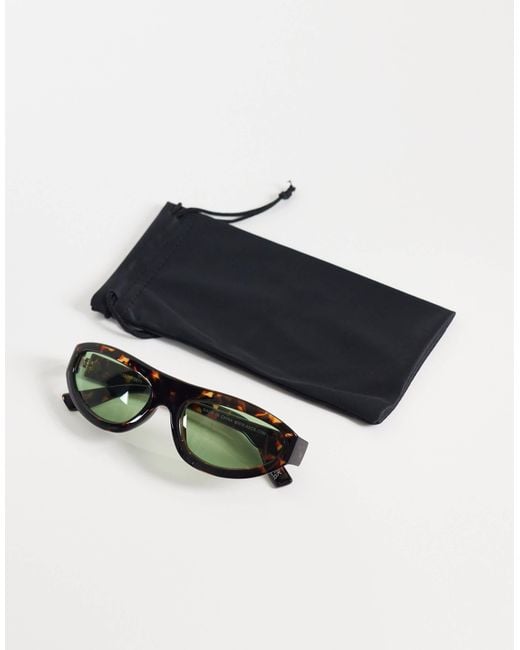 ASOS Green Wrap Oval Sunglasses