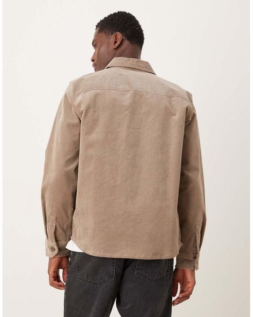 Sobrecamisa Beis De Pana De Mango de hombre de color Natural