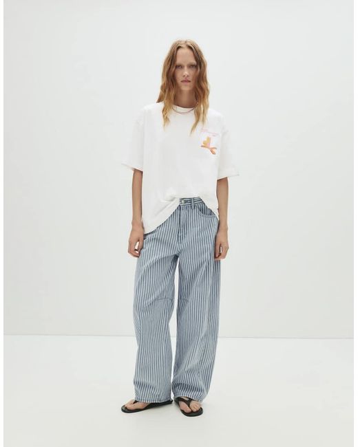 T-Shirt Ghiaccio Con Stampa Tate Gallery di Pull&Bear in White