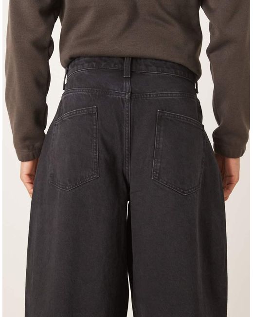 ASOS Black Oversized Tapered Jeans for men