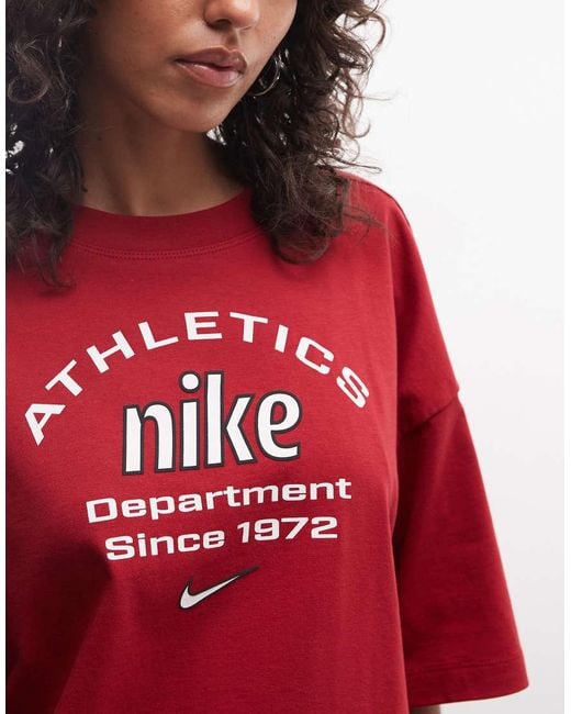 Nike Red Athletic Dept Oversized T-Shirt