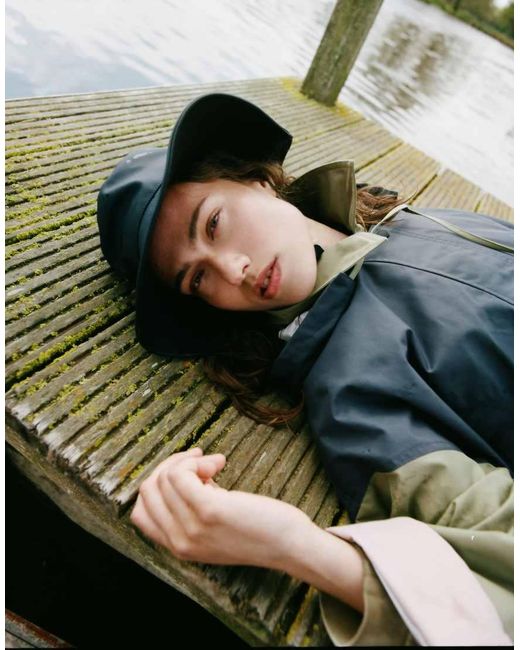 Barbour Blue Thorpe Showerproof Bucket Hat