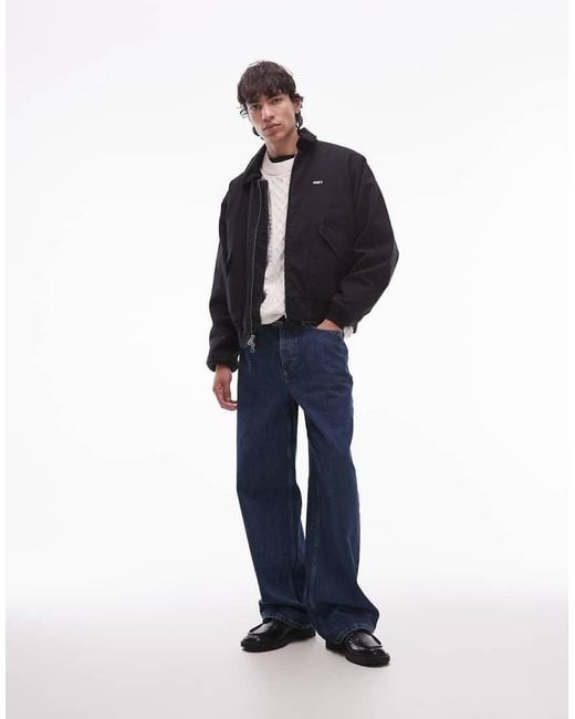 Obey Blue Fade Wash Cwu Worker Jacket for men