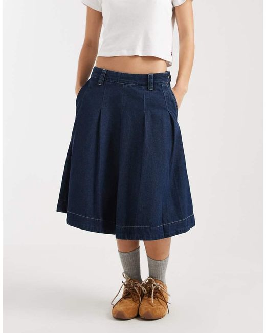 Falda Vaquera Azul Oscuro Enjuagado Oscuro Estilo Chinos De Authentic Vans de color Blue