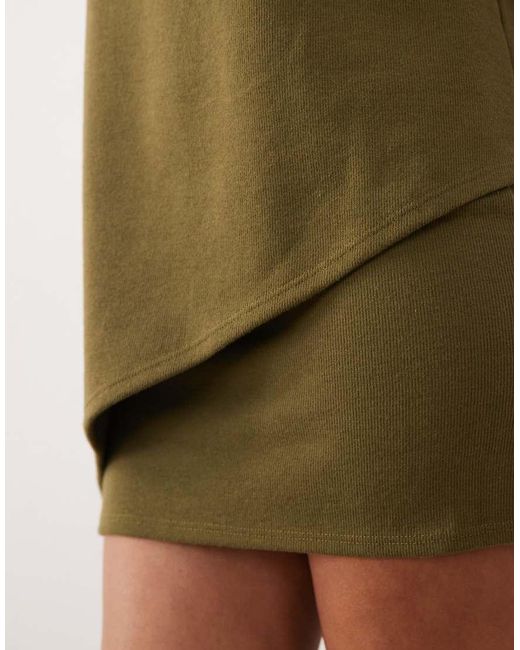 ASOS Natural Supersoft Sleeveless Cape Double Layer Mini Dress