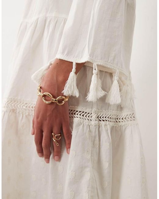 Accessorize Natural Flute Sleeve Kaftan Dress