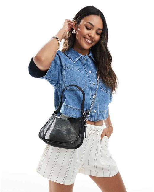 Borsetta Nera A Rete di Stradivarius in White
