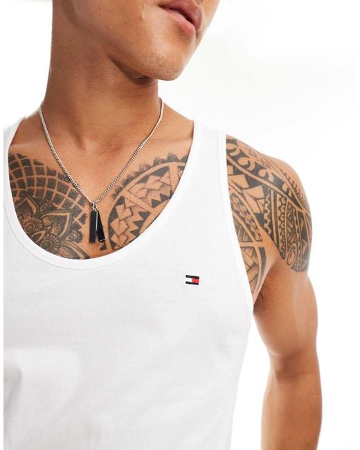 Tommy Hilfiger White Signature Essential 3 Pack Tank Top for men