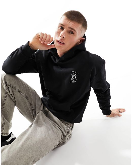 The Couture Club Black Graphic Back Hoodie for men