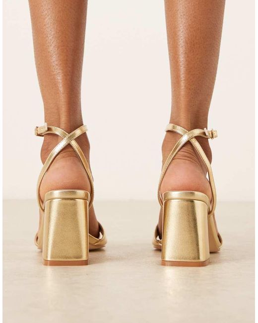 Raid Wide Fit Natural Raid Cora Wide Fit Block Heeled Sandals
