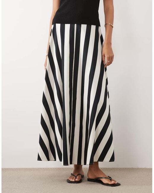 ASOS White Cotton Sateen Volume Circle Skirt