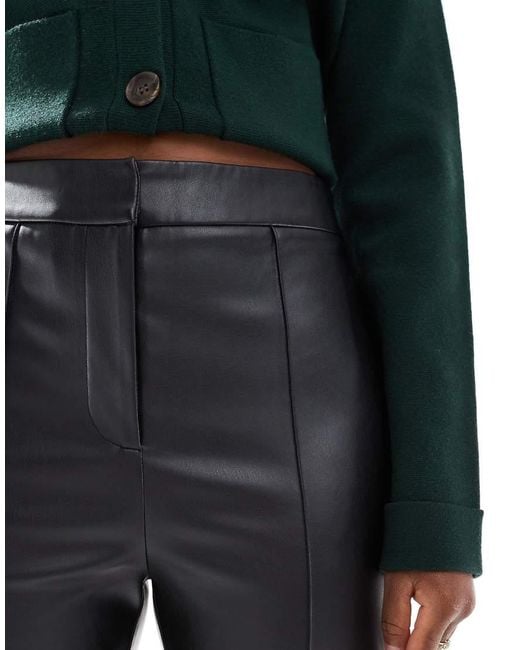 New Look Black Pu Bootcut Pants