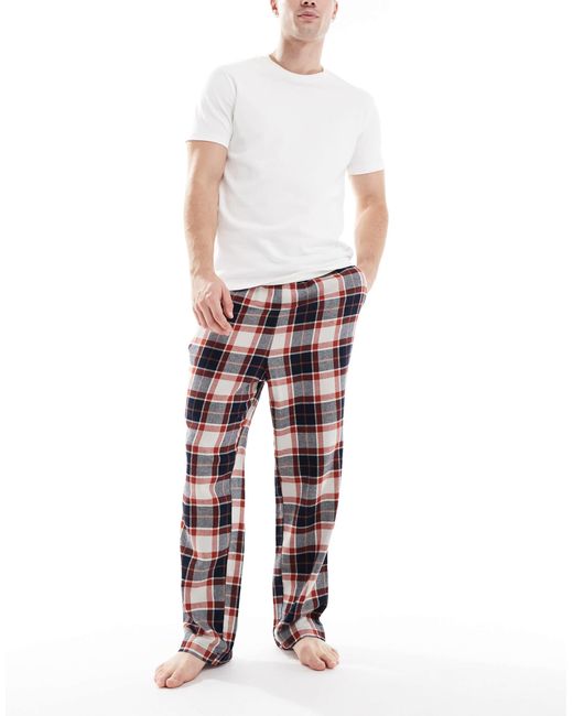Jack & Jones Red Checked Lounge Pants for men